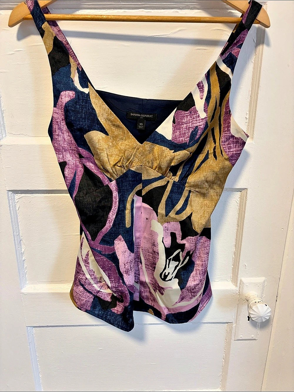 Banana Republic Abstract Print Tank Top in Purple & Blue Size XS